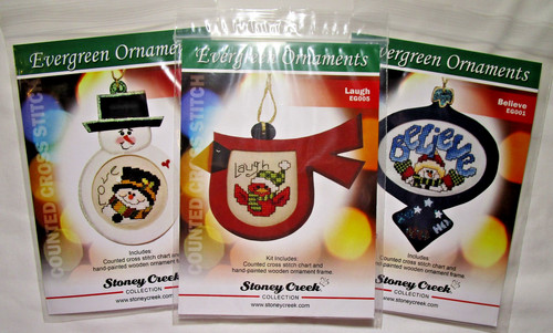 Evergreen ornaments cross - ornaments,